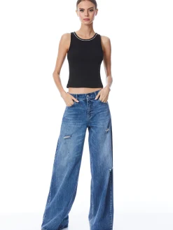 Alice and Olivia ESSENTIALS|TOPS*ALLEN EMBELLISHED NECK TANK TOP
