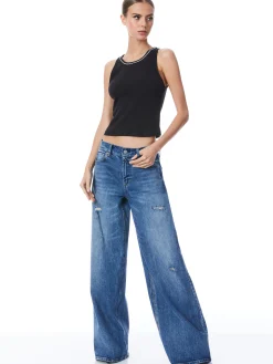 Alice and Olivia ESSENTIALS|TOPS*ALLEN EMBELLISHED NECK TANK TOP