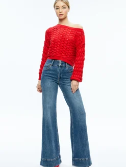 Alice and Olivia SWEATERS*ALLENE CABLE KNIT CREWNECK
