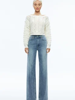 Alice and Olivia SWEATERS*ALLENE CABLE KNIT CREWNECK
