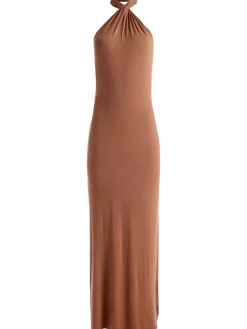 Alice and Olivia MAXI|DRESSES*AMAYA HALTER NECK HIGH SLIT DRESS