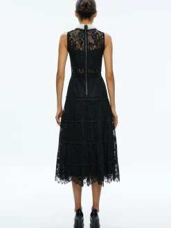 Alice and Olivia VALENTINE'S DAY EDIT|GUEST OF*ANAYA EMBELLISHED COLLAR LACE MIDI DRESS