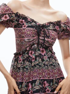 Alice and Olivia GUEST OF|MAXI*ANDREA PUFF SLEEVE MAXI DRESS