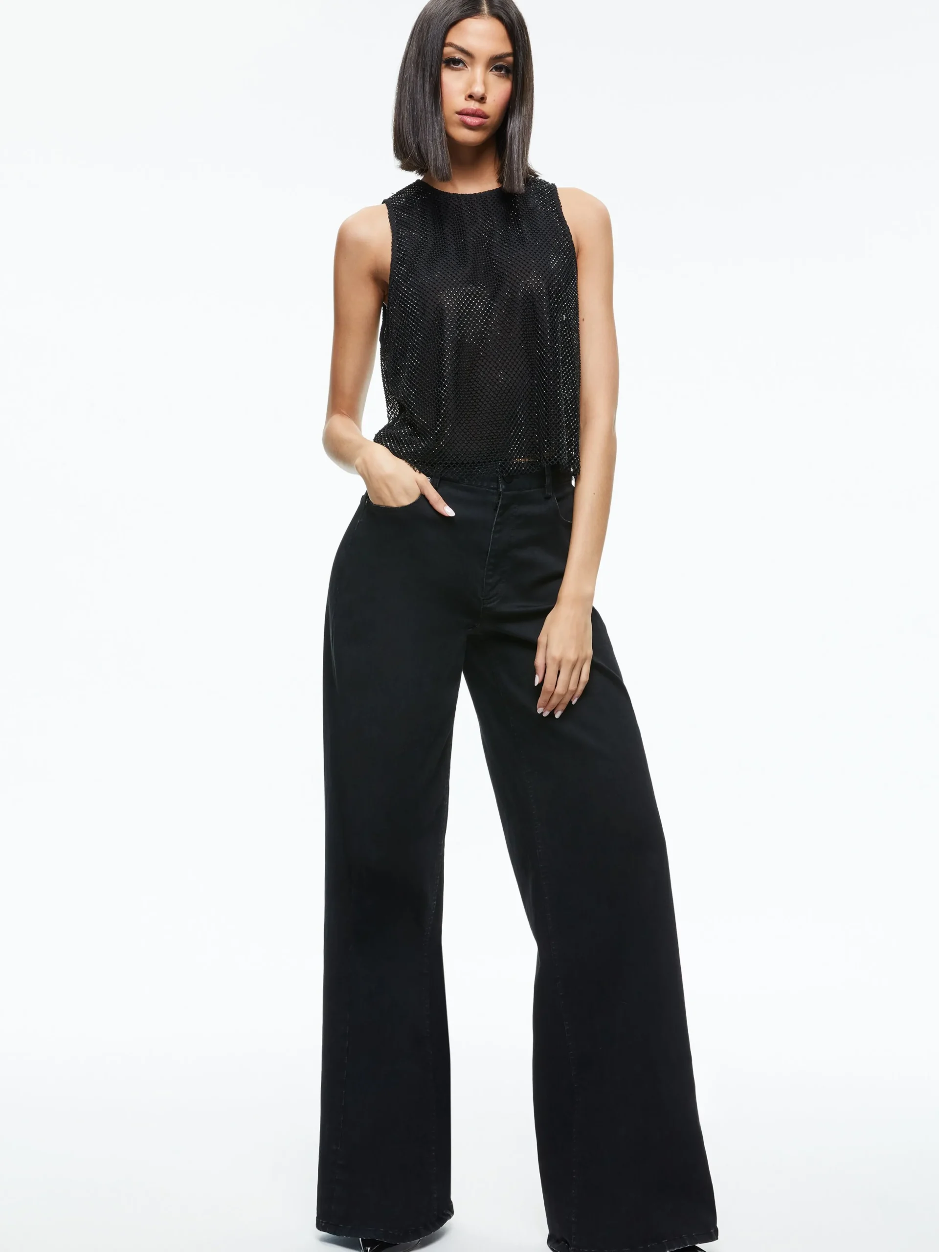 Alice and Olivia TOPS*ANGELINA CRYSTAL EMBELLISHED TANK