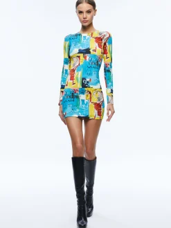 Alice and Olivia GUEST OF|MINI*A+O X BASQUIAT DELORA MINI DRESS