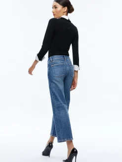 Alice and Olivia SWEATERS*A+O X BASQUIAT PORLA COLLARED SWEATER