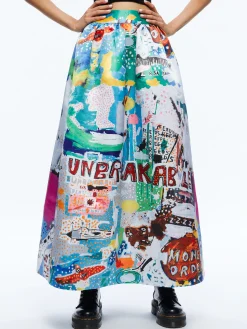 Alice and Olivia STACEY'S FAVORITES|SKIRTS*A+O X BASQUIAT TINA TEA LENGTH SKIRT