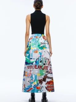 Alice and Olivia STACEY'S FAVORITES|SKIRTS*A+O X BASQUIAT TINA TEA LENGTH SKIRT