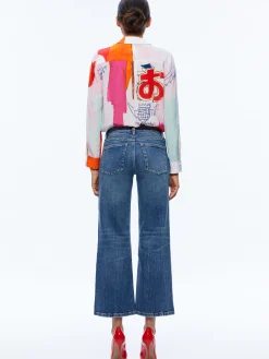 Alice and Olivia TOPS*A+O X BASQUIAT WILLA PLACKET TOP