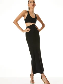 Alice and Olivia MAXI|DRESSES*ARIZONA CUTOUT O-RING MAXI DRESS