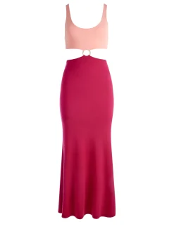 Alice and Olivia MAXI|DRESSES*ARIZONA CUTOUT O-RING MAXI DRESS