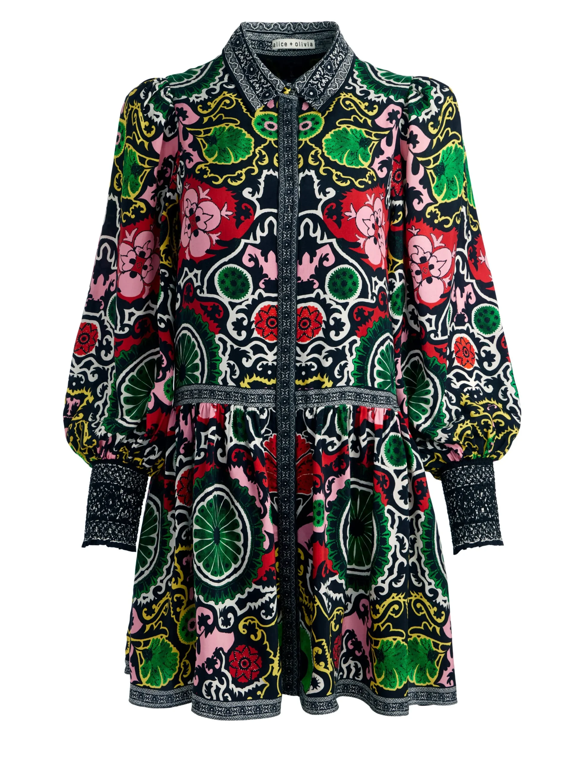 Alice and Olivia MINI|DRESSES*BERTHA BLOUSON SLEEVE MINI DRESS