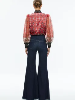 Alice and Olivia TOPS*BETTINA BLOUSON SLEEVE TOP