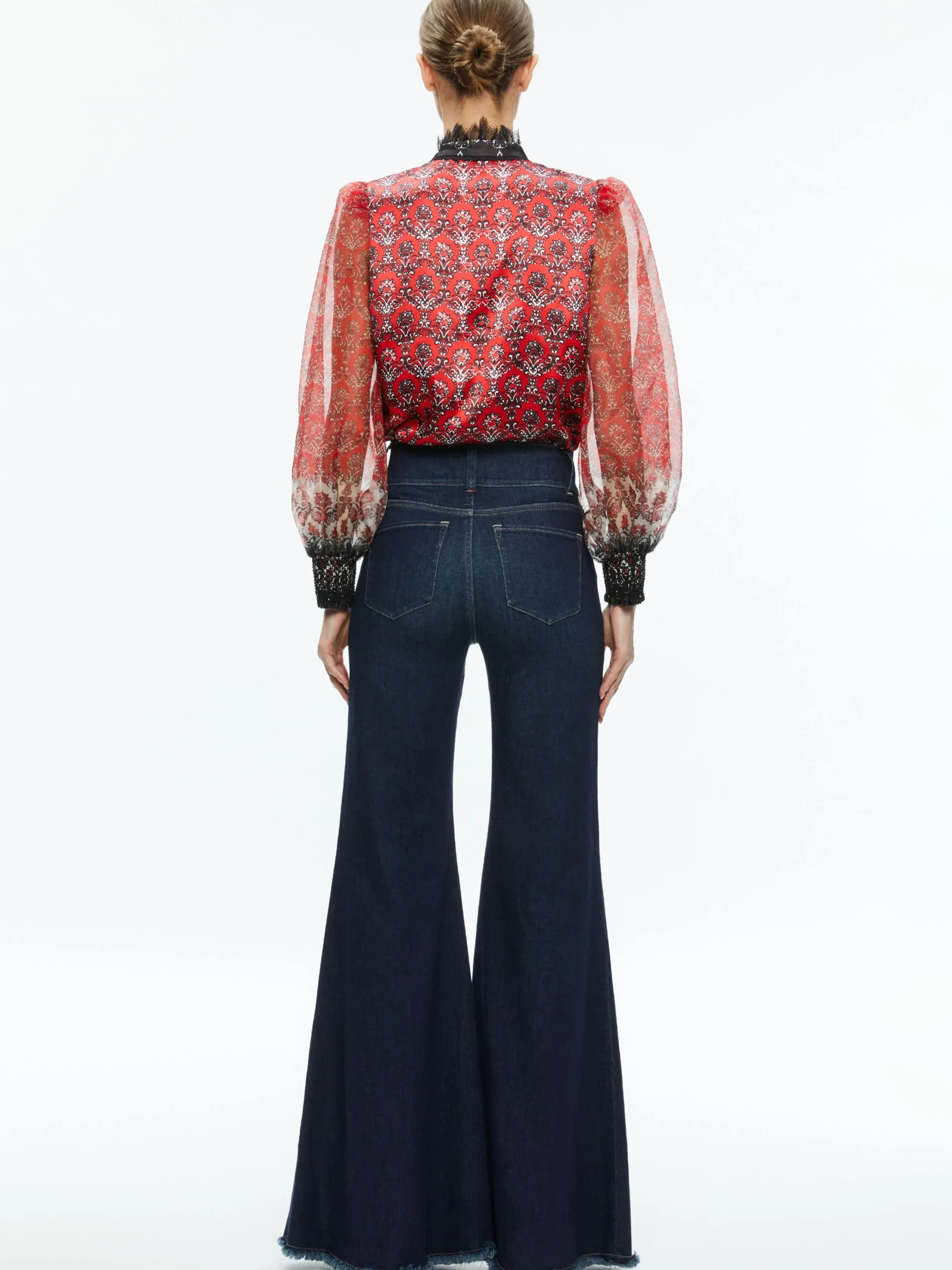 Alice and Olivia TOPS*BETTINA BLOUSON SLEEVE TOP