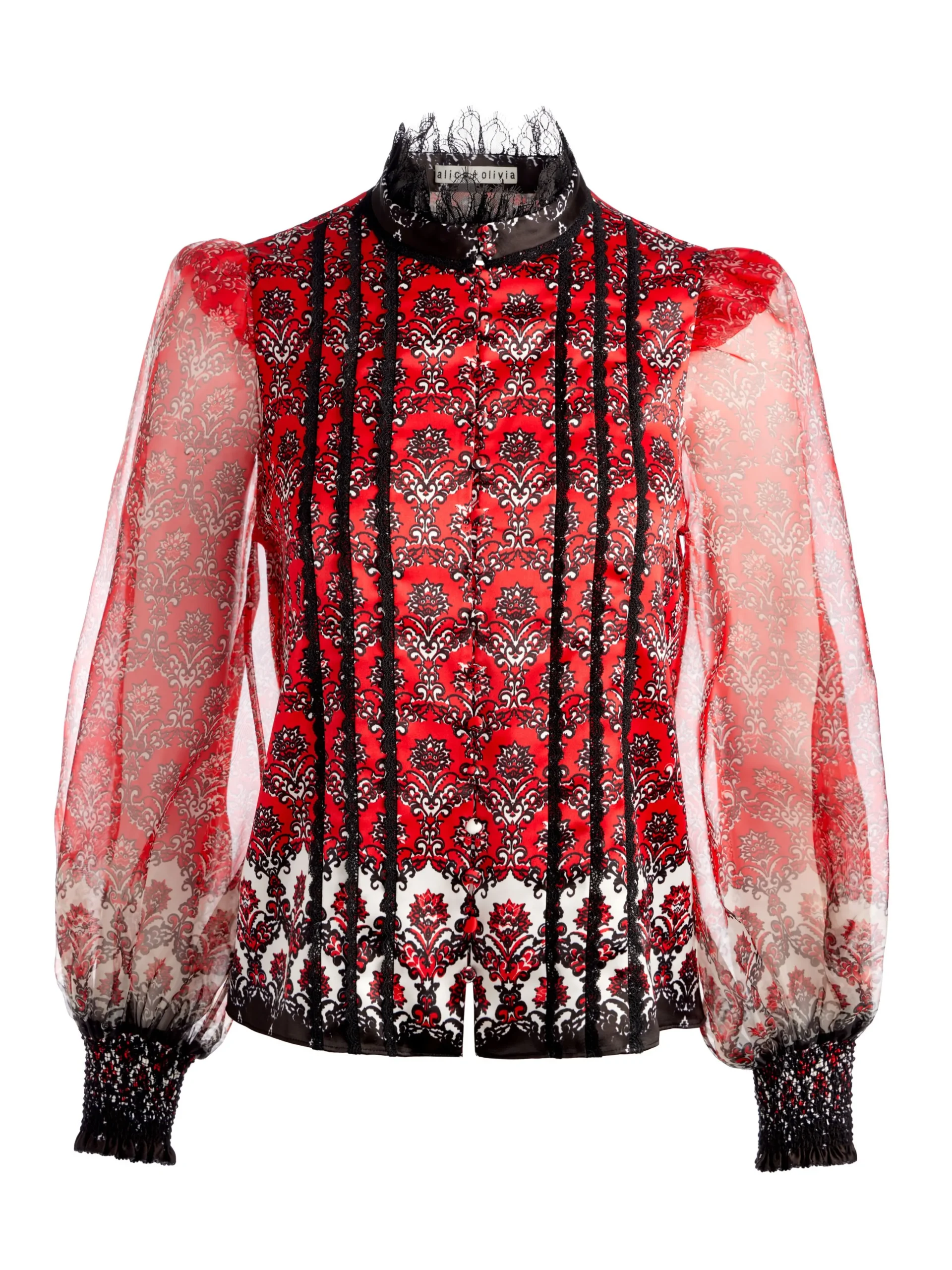 Alice and Olivia TOPS*BETTINA BLOUSON SLEEVE TOP