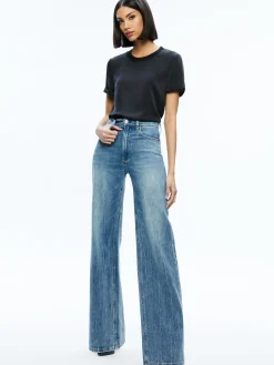 Alice and Olivia ESSENTIALS|TOPS*BRADEN DROP SHOULDER TEE