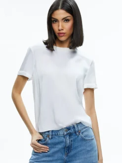 Alice and Olivia ESSENTIALS|TOPS*BRADEN DROP SHOULDER TEE