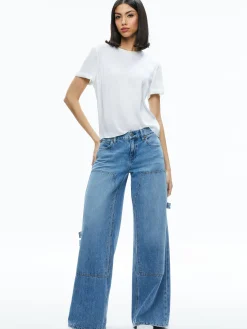 Alice and Olivia ESSENTIALS|TOPS*BRADEN DROP SHOULDER TEE
