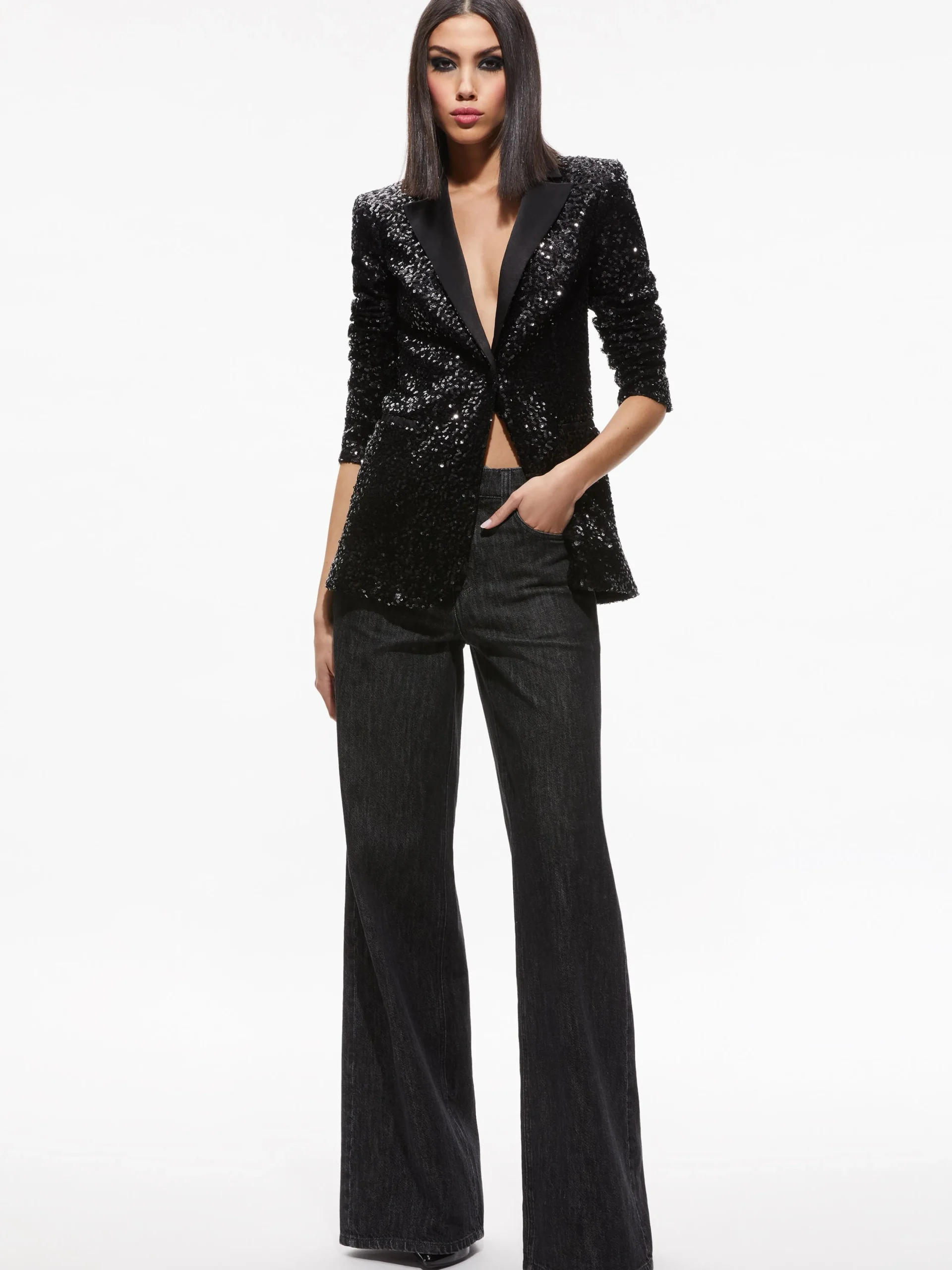 Alice and Olivia JACKETS + COATS*BREANN SEQUIN FITTED BLAZER
