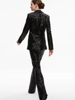 Alice and Olivia MATCHING SETS*BREANN SEQUIN FITTED BLAZER + LARA SEQUIN BOOTCUT PANT