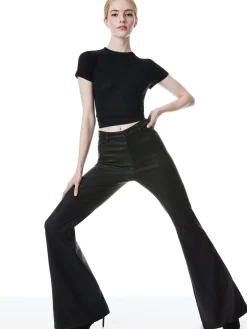 Alice and Olivia ESSENTIALS|PANTS*BRENT HIGH WAISTED LEATHER BELL PANT