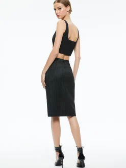 Alice and Olivia MATCHING SETS*BRESLIN CORSET TOP + SIOBHAN FRONT WRAP MIDI SKIRT