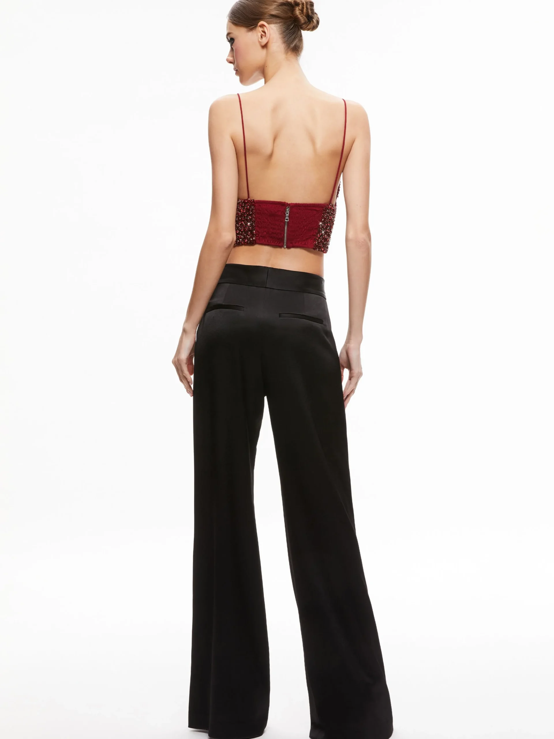Alice and Olivia TOPS*CARLI CRYSTAL EMBELLISHED BRA TOP