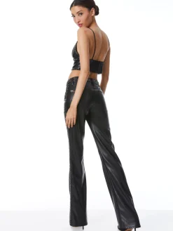 Alice and Olivia TOPS*CARLI VEGAN LEATHER STUDDED BRA TOP