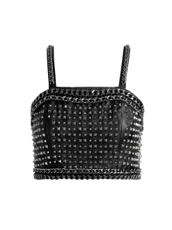 Alice and Olivia TOPS*CERESI CHAIN STRAP STUDDED TOP