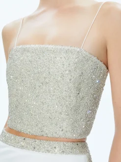 Alice and Olivia MATCHING SETS*CERESI EMBELLISHED CROP TOP + MARILYNN EMBELLISHED MAXI SKIRT
