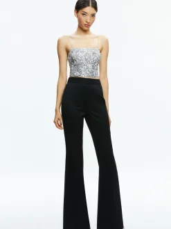 Alice and Olivia MATCHING SETS*CERESI SEQUIN BANDEAU CROP TOP + MAEVE SEQUIN SLIP SKIRT