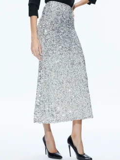 Alice and Olivia MATCHING SETS*CERESI SEQUIN BANDEAU CROP TOP + MAEVE SEQUIN SLIP SKIRT