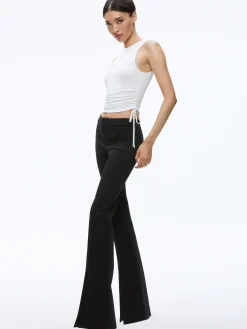 Alice and Olivia ESSENTIALS|TOPS*CHRISSY CREWNECK RUCHED CROP TOP