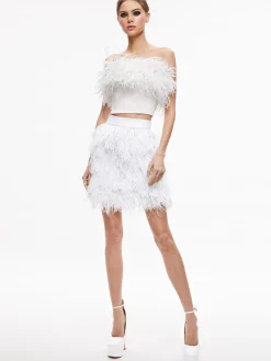 Alice and Olivia SKIRTS*CINA FEATHER MINI SKIRT