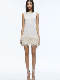 Alice and Olivia MINI|DRESSES*COLEY FEATHER TRIM DRESS