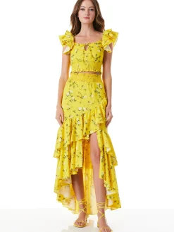 Alice and Olivia SKIRTS*CRISTINA WRAP RUFFLE SKIRT