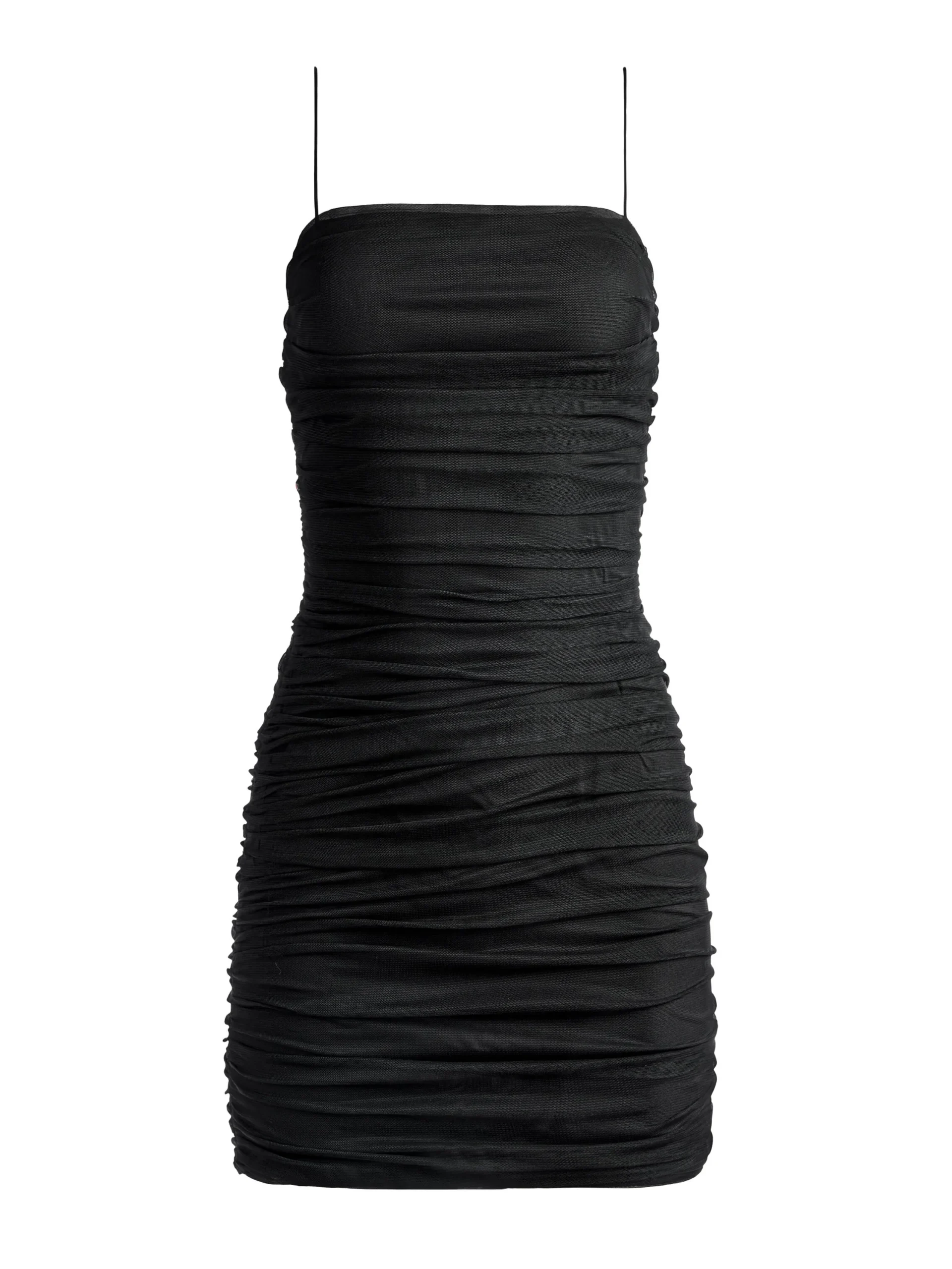 Alice and Olivia MINI|DRESSES*CRUZ SPAGHETTI STRAP MINI RUCHED DRESS