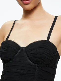 Alice and Olivia TOPS*DAMIA RUCHED BUSTIER TOP