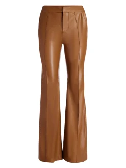 Alice and Olivia VEGAN LEATHER|PANTS*DANETTE VEGAN LEATHER SPLIT HEM TROUSERS