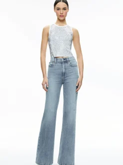 Alice and Olivia TOPS*DARINA EMBELLISHED CROPPED TANK