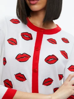 Alice and Olivia STACEY'S FAVORITES|VALENTINE'S DAY EDIT*DARODA KISS CREWNECK CROPPED CARDIGAN