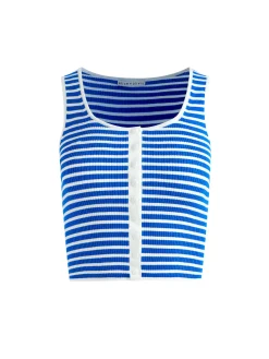 Alice and Olivia TOPS*DARYN BUTTON FRONT CROPPED TANK