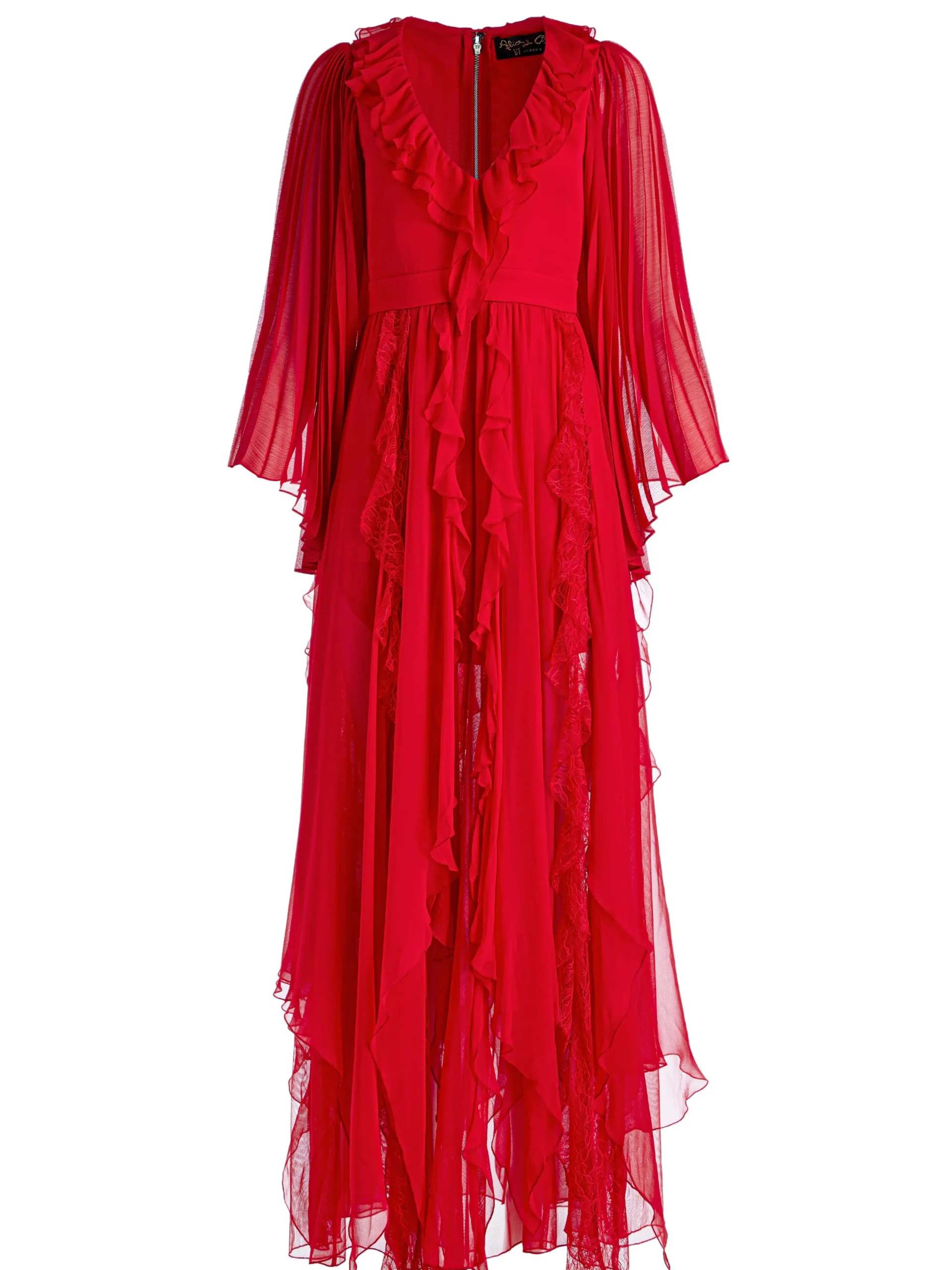 Alice and Olivia GUEST OF|MAXI*DAY SUNBURST SLEEVE MAXI DRESS