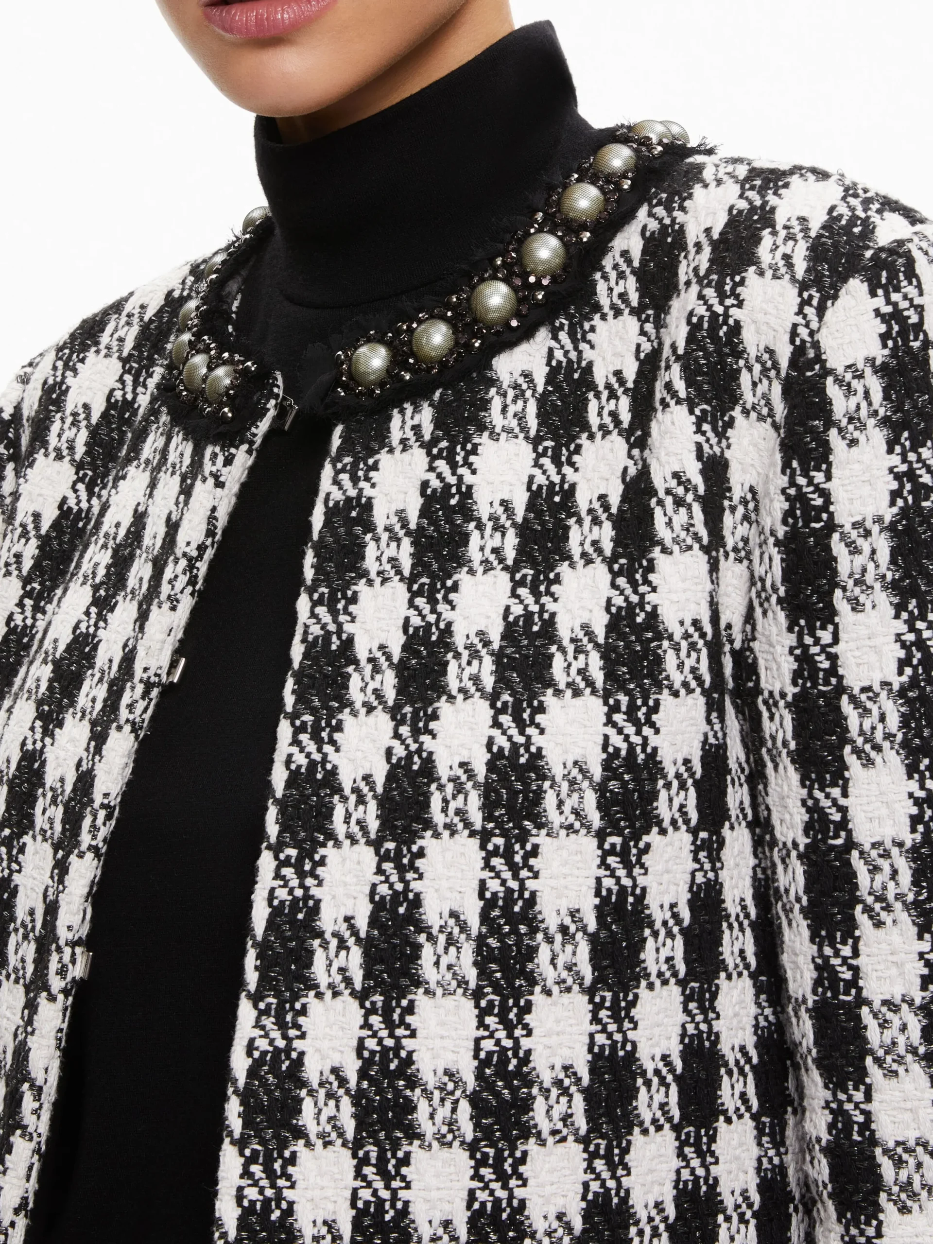 Alice and Olivia ESSENTIALS|JACKETS + COATS*DEON TWO-FER TWEED JACKET