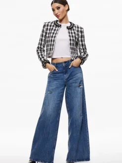 Alice and Olivia ESSENTIALS|JACKETS + COATS*DEON TWO-FER TWEED JACKET