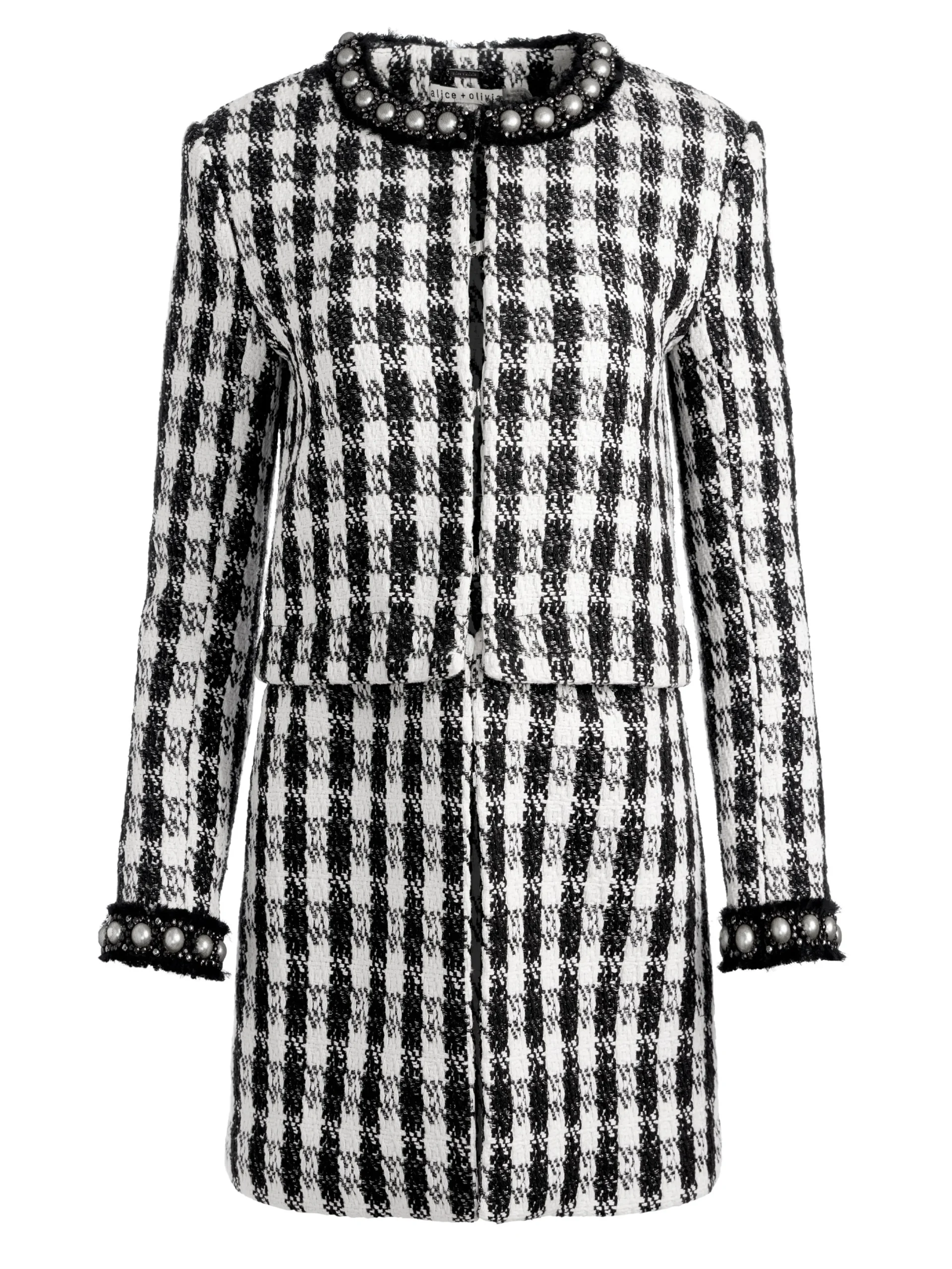 Alice and Olivia ESSENTIALS|JACKETS + COATS*DEON TWO-FER TWEED JACKET