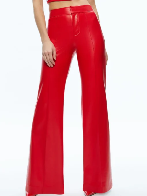 Alice and Olivia STACEY'S FAVORITES|PANTS*DYLAN HIGH WAISTED VEGAN LEATHER WIDE LEG PANT