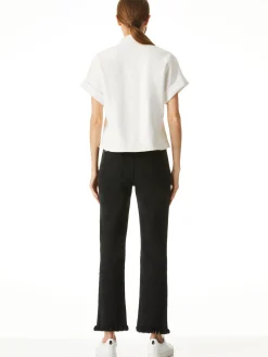 Alice and Olivia VEGAN LEATHER|ESSENTIALS*EDYTH VEGAN LEATHER BUTTON DOWN