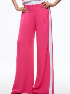 Alice and Olivia PANTS*ERIC MID RISE PANT WITH TUX STRIPE