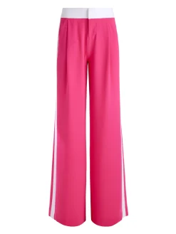 Alice and Olivia PANTS*ERIC MID RISE PANT WITH TUX STRIPE